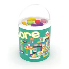 【送料無料】JADORE 木製 カラフル 積み木セット 100ピース入り　ジャドール/つみき/100個/ケース付き/ウッドブロック