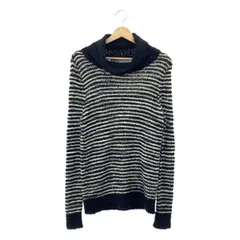 ANREALAGE / アンリアレイジ | ボーダー ローゲージ タートルネックニット | 38 | ブラック | レディース