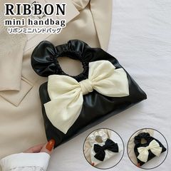 新品　ハンドバッグ　リボン　レディース　コンパクト　バッグ　メルカリショップ