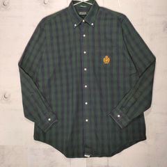 80s POLO by Ralph Lauren 緑タグ ボタンダウンシャツ　ブラックウォッチ　M程度