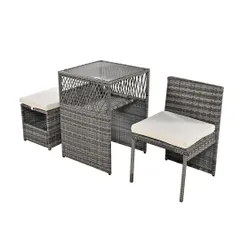 3点セット ガーデンファニチャー テーブルセット ガーデン テーブル ソファー yew4