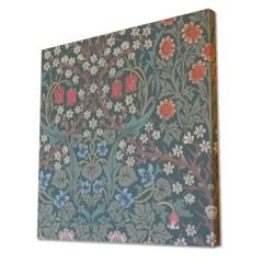 ウィリアムモリス アートパネル 壁紙 ブラックトーン Blackthorn 木製パネル使用 絵画 インテリア グリーン 花