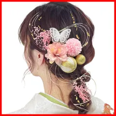 専用ケース付き 和玉 金箔 かすみ草 花嫁 前撮り 着物 袴 和装 結婚式 A1701 卒業式 振袖 人気 浴衣に 蝶々飾り ドライフラワー 水引き 成人式 【JZOON】髪飾り