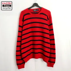 90s vintage RALPH LAUREN ボーダー柄 コットン ニットセーター メンズ 表記XXLサイズ