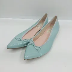 ◇ Θ Launa lea ラウナレア リボン バレエシューズ サイズ24.5 ライトブルー系 レディース E  【1503310015706】