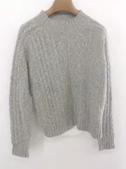 ◇ URBAN RESEARCH DOORS 切替 ケーブル 長袖 ニット プルオーバー サイズONE グレー ホワイト系 レディース P  【1303070001823】