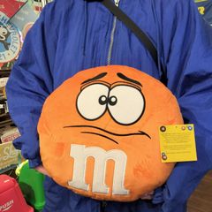 M&M's エムエム/ダイカットフェイスクッション・オレンジ/アメリカン雑貨　アメキャラ　インテリア