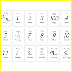 日本製 マンスリーカード モノクロ シンプル 18種類セット 3歳までの 月齢フォト 月齢カード おしゃれ かわいい