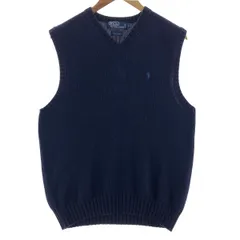 古着 ラルフローレン Ralph Lauren POLO by Ralph Lauren Vネック コットンニットベスト メンズL相当/eaa380858