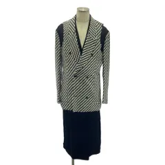 【美品】  COMME des GARCONS HOMME PLUS / コムデギャルソンオムプリュス | 2019AW | 幾何学柄 ウール ベスト レイヤード ベロア コート | M | ブラック / ホワイト | メンズ