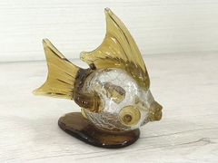 琉球ガラス 金魚の置物 オブジェ　沖縄 伝統工芸品 ガラスアート 【中古】ME2059NAK2【Shops 匿名配送】