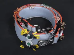 ■極美品■ FENDI フェンディ ストラップユー モンスター レザー バッグ用 ショルダーストラップ 肩掛け ラインブルー系 BM7940