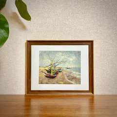 新品☆額縁付アートポスター☆フィンセント・ファン・ゴッホ☆Vincent van Gogh☆Boats Saintes-maries☆81