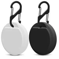 特価商品 【2枚セット】YIERSAN エアタグ 紛失防止タグ 用 ケース [ストラップ3種付き] gps スマートタグ 紛失防止 スマホ/カバン/鍵/荷物/財布/ペット首輪などに スリム ソフト ケースカバー (ブラック+ ホワイト)