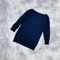 【良品】良品計画  薄手ニット  七分袖  (M)  カジュアル  ヘルシー  レディース  青系  ブルー【送料無料】