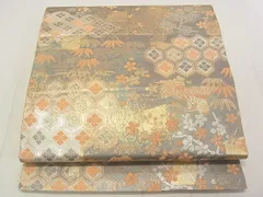 服部織物　袋帯　正絹　こはく錦　二重箔織　手工芸　R6　着物　振袖　訪問着　小紋 服部織物 袋帯 正絹 こはく錦 二重箔織 手工芸 R6 着物 振袖