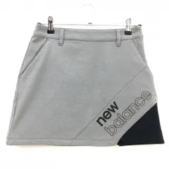 【超美品】ニューバランスゴルフ スカート グレー×黒 裏起毛 ストレッチ レディース 0(S) ゴルフウェア New Balance