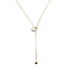 【新品】 [ハルジオ] ロングネックレス レディース 人気 ネックレス ロング 長め ラリエット マンテル Y字 パール ゴールド シルバー チェーン アクセサリー ジュエリー ペンダント チョーカー 普段使い おしゃれ かわいい プレゼント 結婚式 (パ 0