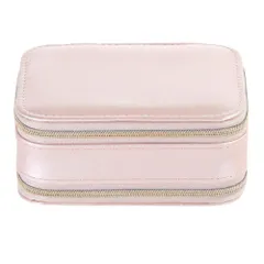 ideamall ジュエリーボックス 持ち運び アクセサリーケース ネックレス ピアス 携帯用 鏡付き 