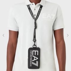 ✨美品✨　EMPORIO ARMANI エンポリオアルマーニ  ブラック ホワイトロゴ ショルダーポーチ　スマートフォンホルダー