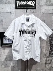 スラッシャー フレイムロゴ 半袖 オープンカラー ワークシャツ L THRASHER ファイヤーロゴ 炎のサムネイル