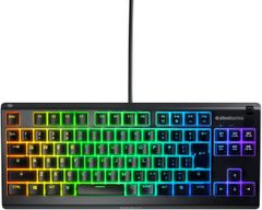 英語配列 SteelSeries ゲーミングキーボード テンキーレス 有線 Apex 3 TKL US 英語配列 静音スイッチ IP32防滴 24キー同時押し対応 ブラック
