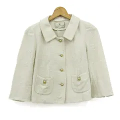 クミキョク ショートコート ジャケット アウター 金ボタン ラメ 日本製 レディース 2サイズ ベージュ 組曲 【中古】