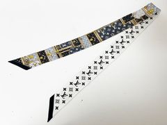LOUIS VUITTON ルイヴィトン ツイリー スカーフ リボン バンドーBB・ レッツゴー トランクモチーフ M76442 タグなし