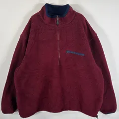 古着 90's/90年代 エルエルビーン L.L.Bean フリースジャケット ハーフジップ 胸ポケット ビッグサイズ ワインレッド メンズ
