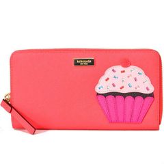 ケイトスペード 長財布 katespade コーティングレザー カップケーキ ジップ アラウンド 財布 レッドマルチ 2738