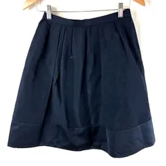 クミキョク kumikyoku スカート 裏地付き 異素材 ファスナー 紺 2サイズ 2025032600163