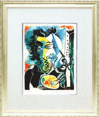 パブロ・ピカソ、男の顔と座る裸婦、希少画集画、新品高級額装付 パブロ・ピカソ、男の顔と座る裸婦、希少画集画、新品高級額装付
