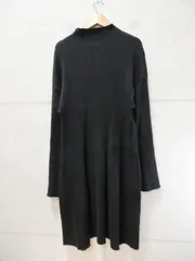 GRL グレイル ハイネックリブニットミニフレアワンピース 長袖 ひざ下丈 無地 ブラック Lサイズ rut881