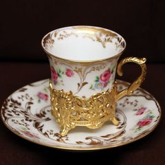 マイセン ピンクローズ 忘れな草 キャンドルスタンド 燭台 Meissen 