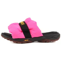 美品 LOEWE ロエベ サンダル サイズ:45 22SS ロゴ エンブロイダリー ストラップ パテッド スライドサンダル vibram ビブラム ソール ピンク ブラック 黒 シューズ 靴 ブランド カジュアルのサムネイル