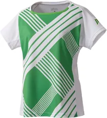 【新品】【Sサイズのみ】prince（プリンス）レディース ウィメンズ ゲームシャツ 半袖 テニスウェア バドミントンウェア 吸汗速乾 UVケア　ホワイト WL8074-146