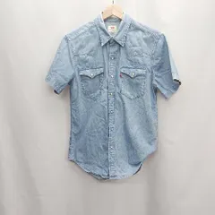 ◇ Levi's リーバイス 半袖 ウエスタンシャツ サイズS インディゴブルー メンズ E  【1406050089696】