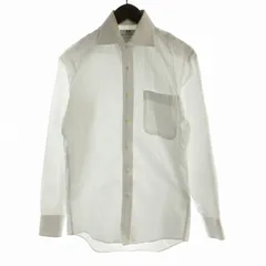 グリーンレーベルリラクシング ユナイテッドアローズ green label relaxing HARVIE&HUDSON ホワイトへリンボン BWD ドレスシャツ カジュアル ストライプ 長袖 37 S 白 ホワイト 3111-699-2080 /ROのサムネイル