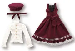 【中古】ドールアクセサリー 50cm用 ジャンパースカートset(ボルドー) 「ELLEN’S CLOSET」のサムネイル