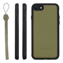 【人気商品】SE3 SE2 7 (第3世代 第2世代) ケース 本革 日本製 iPhone8 耐衝撃 スマホケース スマホ ストラップ 付き HANATORA シュリンクカーフレザー ギフト マグネットなし ピスタチオ SPGJP-8SE-Pistachio