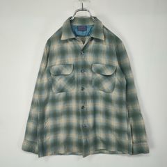 激レア美品【50s】PENDLETON ペンドルトン BOARD SHIRTS オンブレチェック グリーン ブルー ベージュ系 サイズM