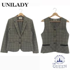 【訳アリ】 UNILADY ユニレディ ジャケット ベスト セット 千鳥格子 13 901-171 送料無料