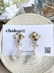 シフォン ピアス イヤリング 軽量 ゆらゆら 揺れる ホワイト アレルギー