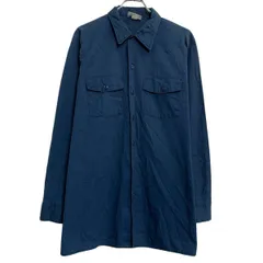Dickies 長袖 ワークシャツ 17 XL～ ブルー ディッキーズ ボタン ビッグサイズ ワークウェア 胸ポケット 古着卸 アメリカ仕入 a702-5502のサムネイル