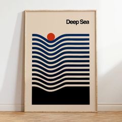 アートポスター Deep Sea 抽象波ライン モダンデザイン インテリア おしゃれ  6671