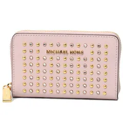マイケルコース カードケース MK MICHAEL KORS レザー ジェット セット スタッズ リベット スモール ウォレット カードケース 名刺入れ 定期入れ パスケース ソフトピンク 32H9GJ6D0O