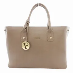 フルラ FURLA リンダ 2WAY トートバッグ ショルダー ロゴ チャーム レザー グレージュ /HO ☆AA★