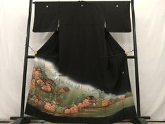 平和屋着物▽小紋 単衣 縞 洗える着物 未使用 AAAZ1741fy