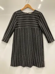 b675⚫︎KUMIKYOKU⚫︎組曲⚫︎ウール混⚫︎ストライプ⚫︎Aライン⚫︎ワンピース⚫︎size3⚫︎グレー