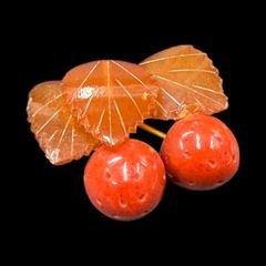 【アンティーク】Cherry Brooch　チェリーモチーフブローチ